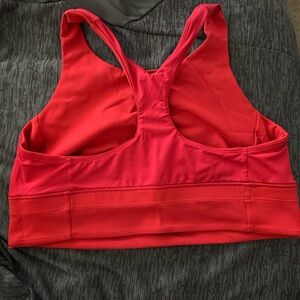 Lululemon Red Racerback Sports Bra with Ruched Front